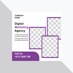 Digital marketing agency social media instagram post web banner template