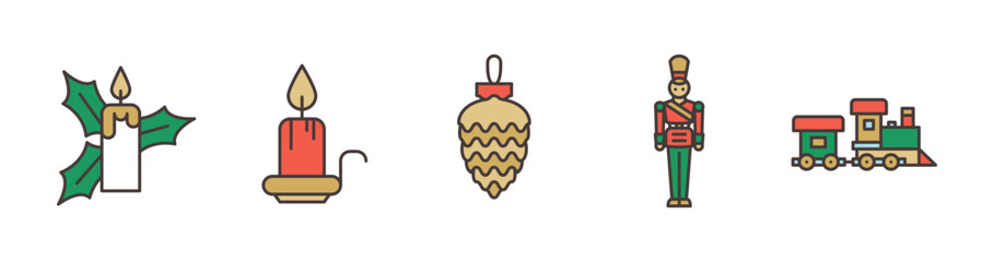 Set Icons Christmas elements