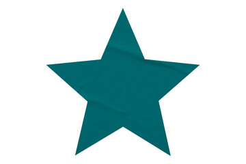 Crumpled green star pattern stickers, separated on a transparent background.