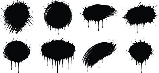 set of paint brush white background