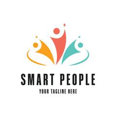 smart people community logo design for education and teamwork