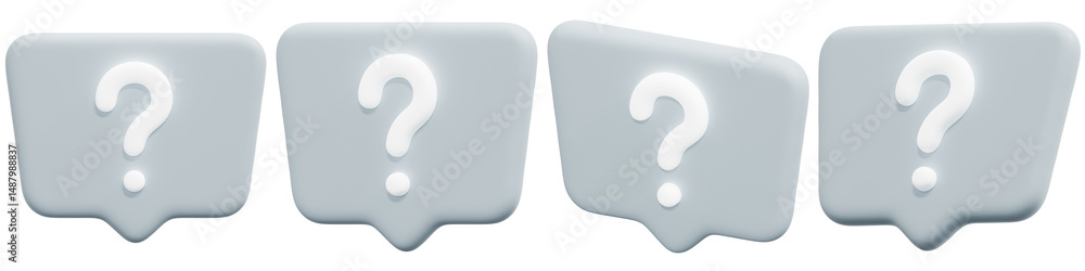 Poster set of blank speech bubbles for creative communication and conversation ideas 3d render icon illustr