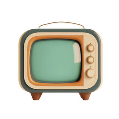 Retro Television Set Vintage Style Design Element