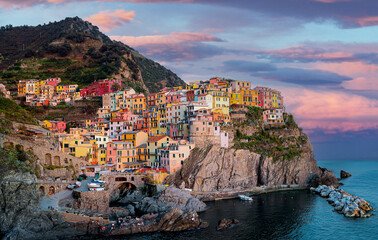 Manarola sous une lumière de fin de journée