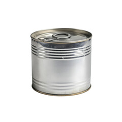 Closed Unlabeled Tin Can with Easy-Open Lid