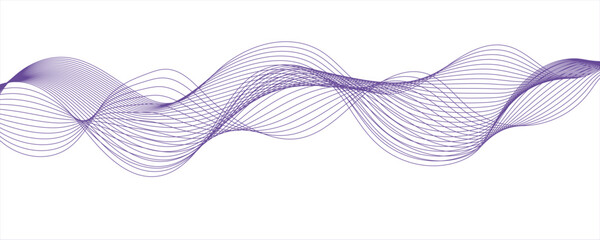 Abstract Background Gradient porple Wave Line on White Backdrop. Vector abstract colorful flowing wave lines isolated on white layers strokes waves line design.