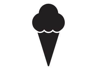 Cone Ice cream logo silhouette vector, Ice cream logo icon silhouette, black silhouette ice cream soft logo design, vintage black and white ice cream silhouette vector isolated on white background