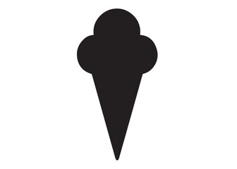 Cone Ice cream logo silhouette vector, Ice cream logo icon silhouette, black silhouette ice cream soft logo design, vintage black and white ice cream silhouette vector isolated on white background