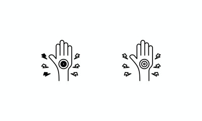 Pins And Needles icons set Line and Glyph black vector icon stock illustration