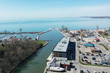 Aerial view of Port Dover, Ontario, Canada waterfront