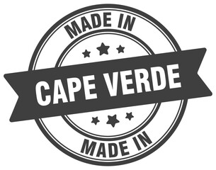 Made in Cape Verde round sign. Made in Cape Verde stamp.