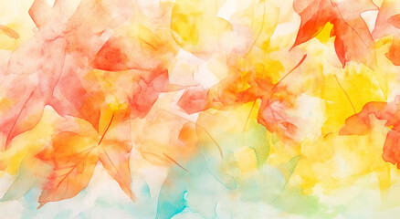 Fundo aquarela de folhas de outono