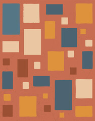 Retro Geometric Abstract Warm Color Blocks