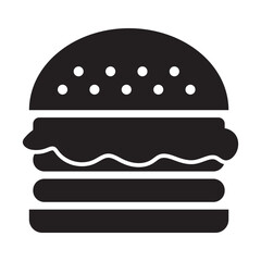 burger illustration silhouettes in white background