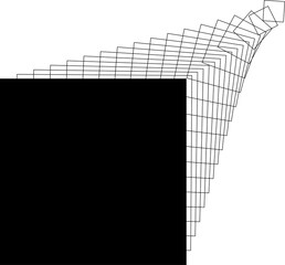 Square frame flowing line with blending for logo, symbol, badges