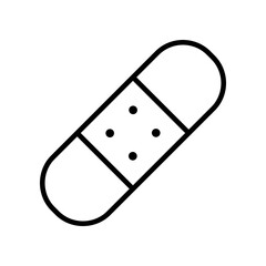 Minimalist Black and White Bandage Illustration for Medical or Healthcare Themes