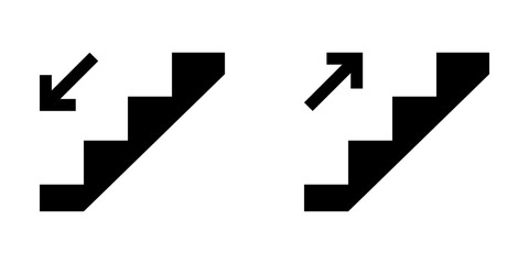 Stairs up and down pictogram. stairs sign illustration. stairs icon.