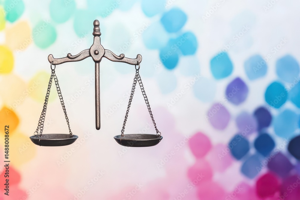 Poster colorful scale set against vibrant abstract background showcasing vivid hues and textures creating a