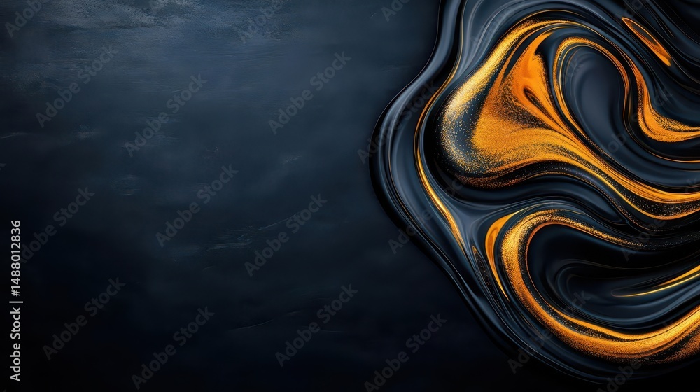 Poster elegant black and gold abstract background with subtle textures creating a luxurious and modern atmo
