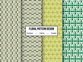 Seamless Floral Pattern Set – Geometric Flower Background for Fabric, Fashion, and Textile Design