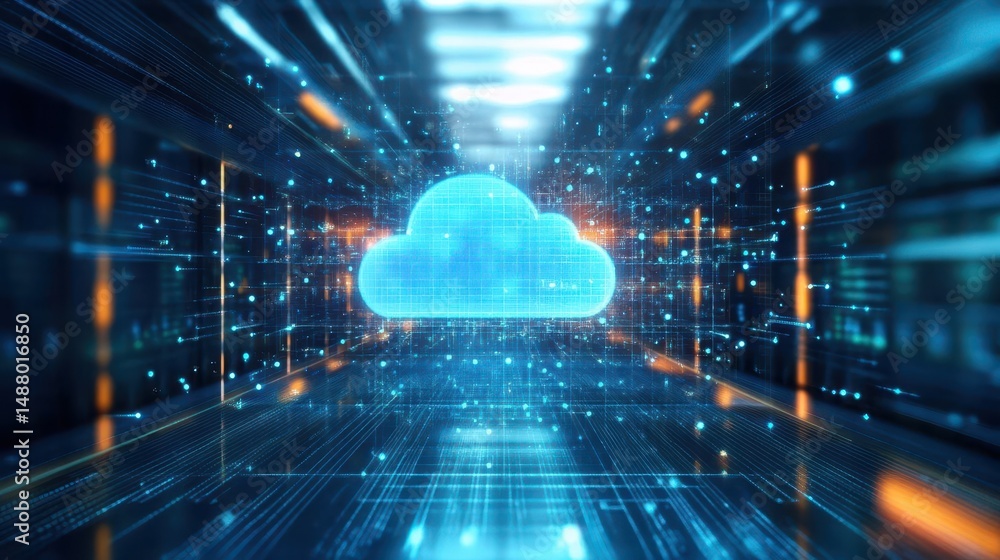 Poster mysterious cloud illuminated by ethereal blue light in a dimly lit room creating an enigmatic and ca