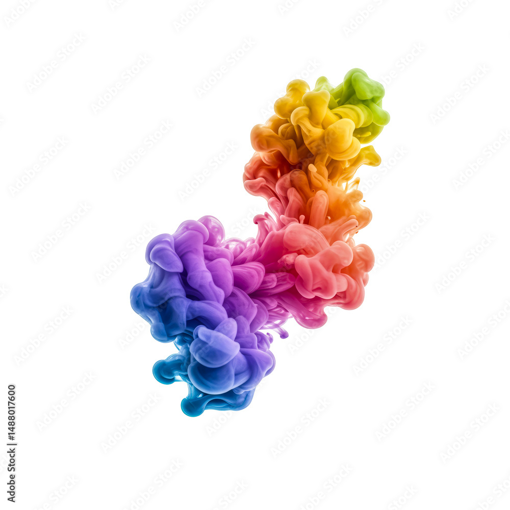 Poster a stunning display of vibrant, multicolored smoke creating a dynamic and flowing abstract design.