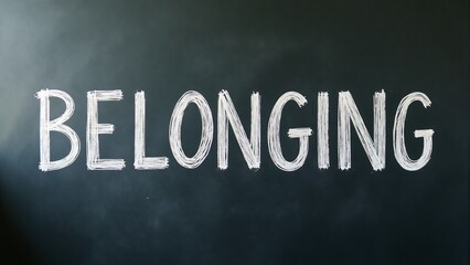 Obraz premium Word Belonging Written On Blackboard