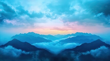 Obraz premium Majestic Mountain Range Under Dramatic Cloudy Sky Evoking Feelings of Adventure and Tranquility in a Picturesque Natural Landscape Scene