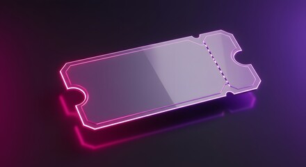 Neon Glowing Ticket Stub - Blank Template for Event Promotion