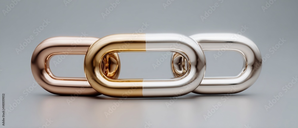 Poster interlocking metal chains: a visual representation of connection and strength