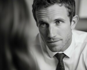 Empathy leadership. Professional man engaged in deep conversation.