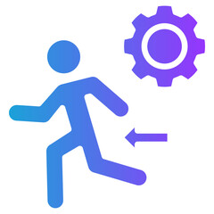 Action glyph gradient icon