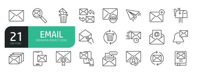 Set Of Mail Line Icons.