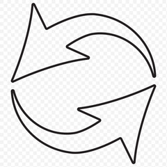 Refresh icon vector. Green recycle vector icon symbol. Repeat and reload icons set and arrow rotation circle. Sync icon symbol convert button sign on Transparent Background. EPS 10.