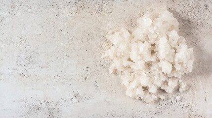 Natural sea salt crystals on a textured surface