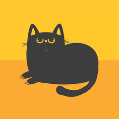 Cat icon in yellow_orange background