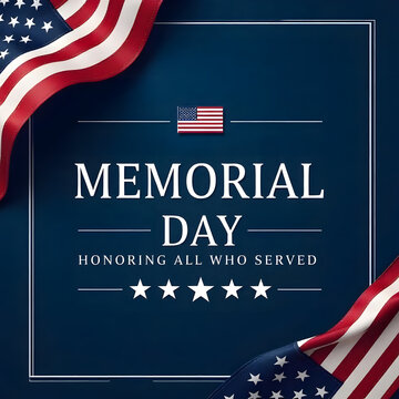 Fototapeta Patriotic Memorial Day Tribute - Honoring All Who Served with American Flag Decor
