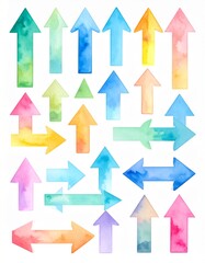 Watercolor Infographics Elements (arrows, shapes, highlights) – Used in slide decks & ebooks