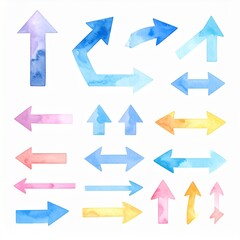 Watercolor Infographics Elements (arrows, shapes, highlights) &ndash; Used in slide decks & ebooks