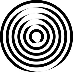 Naklejka premium Concentric circles. Round line pattern