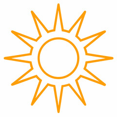 Sun icon on white background
