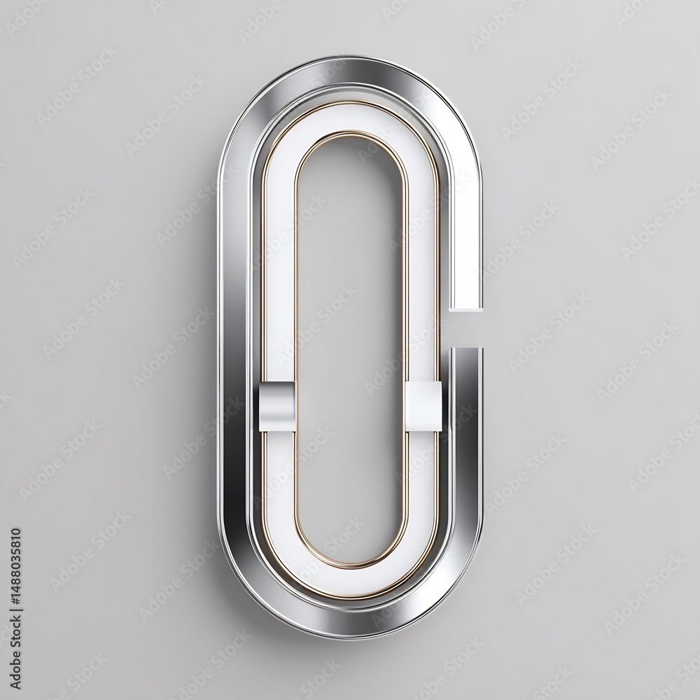 Aufkleber sleek metallic capsule structure with inner illumination on soft gray backdrop
