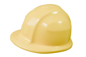 Fototapeta premium 3d Safety helmet for workers. For industry, construction, service, engineering, and architecture concepts. Minimal Cartoon Yellow helmet construction equipment safety maintenance protection. 3d render