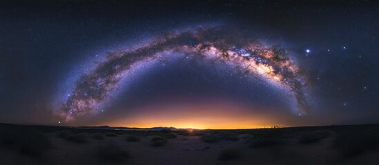 Fototapeta premium Milky Way Above Landscape Night Sky