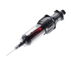 Futuristic Syringe with Red Liquid - Medical Technology Concept