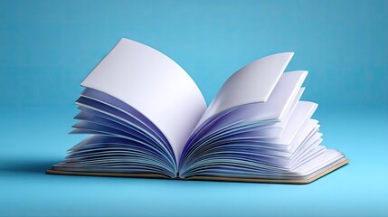 Open book on blue background