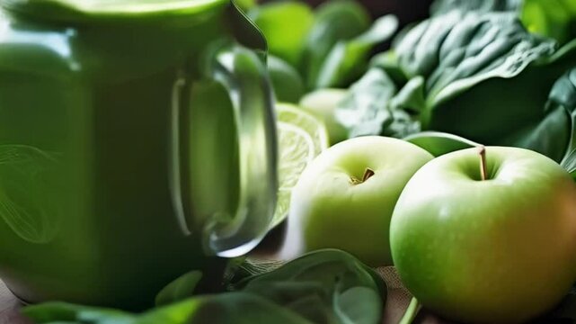 Gr&uuml;ner Detox-Smoothie mit Spinat und Apfel