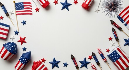 Patriotic Frame: American Flag & Stars for Fourth of July Celebrations