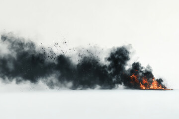 Dangerously hot flames blaze across the night forest landscape, fueled by an inferno of burning trees and smoke