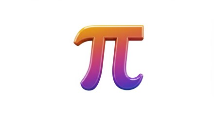 Colorful Pi Symbol: Mathematical Constant on White